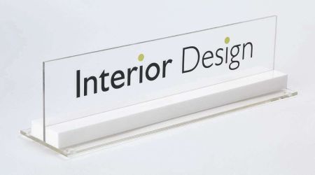 Shelf Sign Acrylic TG2 with Perspex Base Single Side