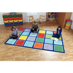 Rainbow Rectangle Placement Carpet - 24 Squares