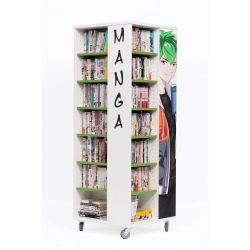 Mobile Manga Tower H1700mm - Kiwi Green Shelves