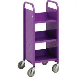 Demco® LibraryQuiet™ 3 Sloping Shelf Slimline Book Trolley