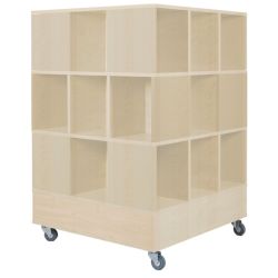 Tour mobile Kubus - 24 cases - 3 niveaux - bouleau